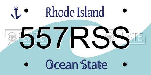 557RSS Rhode Island License Plate