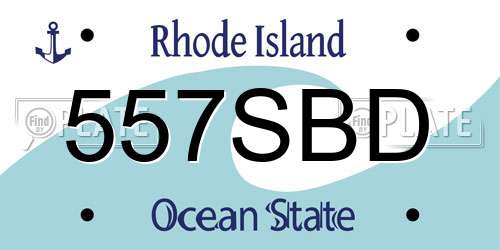 557SBD Rhode Island License Plate