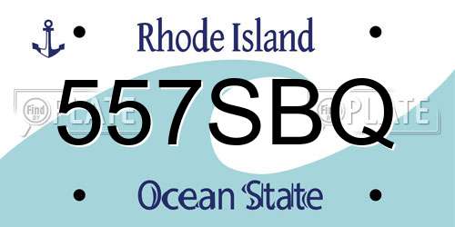 557SBQ Rhode Island License Plate