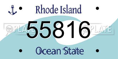 55816 Rhode Island License Plate