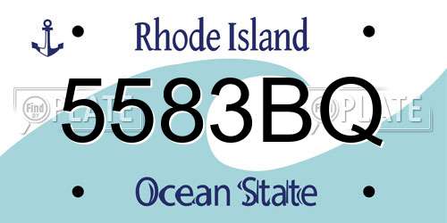 5583BQ Rhode Island License Plate