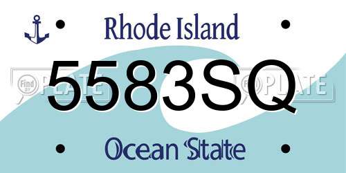 5583SQ Rhode Island License Plate