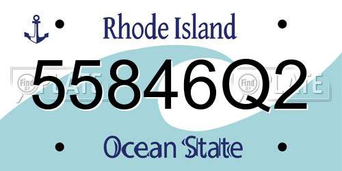 55846Q2 Rhode Island License Plate