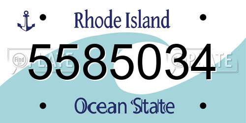 5585034 Rhode Island License Plate