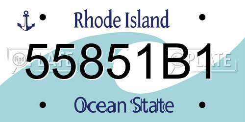 55851B1 Rhode Island License Plate