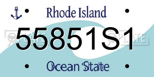 55851S1 Rhode Island License Plate