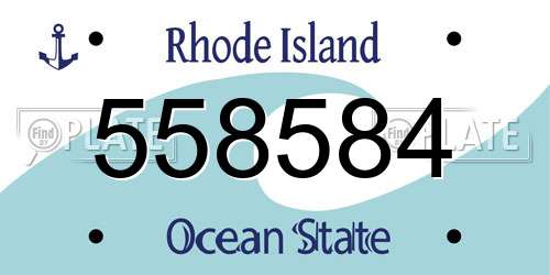 558584 Rhode Island License Plate