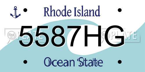 5587HG Rhode Island License Plate