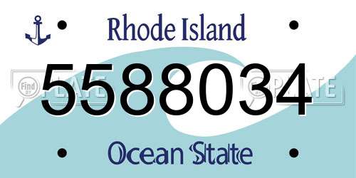 5588034 Rhode Island License Plate