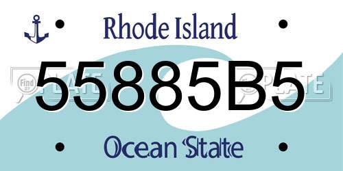 55885B5 Rhode Island License Plate
