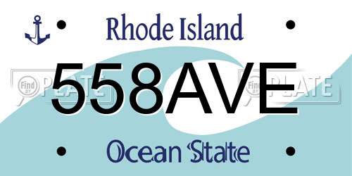 558AVE Rhode Island License Plate