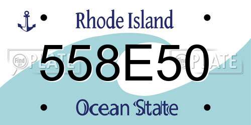 558E50 Rhode Island License Plate