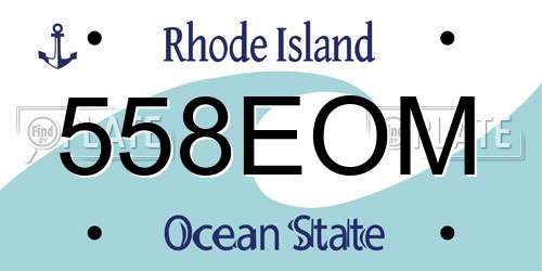 558EOM Rhode Island License Plate