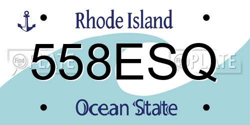 558ESQ Rhode Island License Plate
