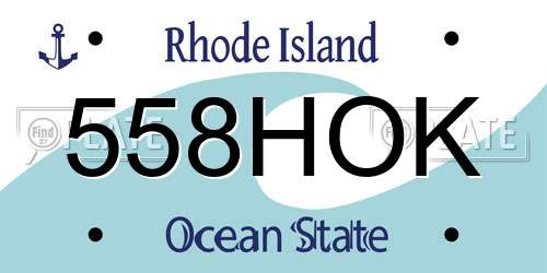 558HOK Rhode Island License Plate