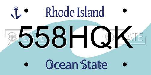 558HQK Rhode Island License Plate