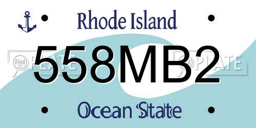 558MB2 Rhode Island License Plate