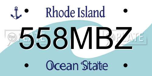 558MBZ Rhode Island License Plate