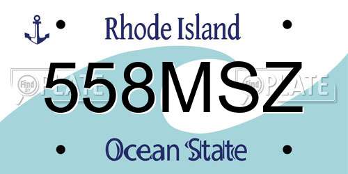 558MSZ Rhode Island License Plate