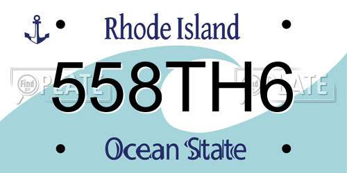 558TH6 Rhode Island License Plate