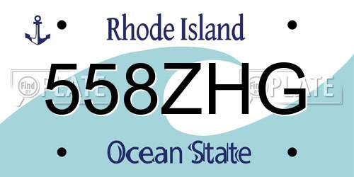 558ZHG Rhode Island License Plate