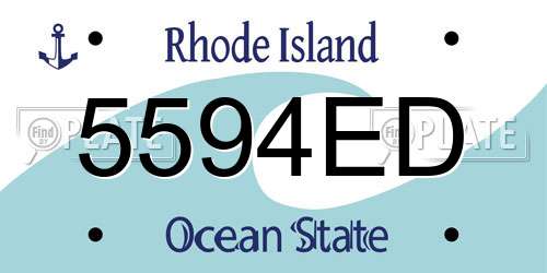 5594ED Rhode Island License Plate