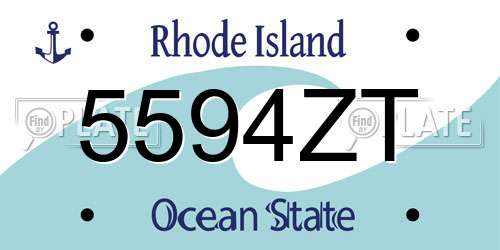 5594ZT Rhode Island License Plate