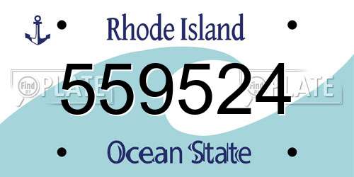 559524 Rhode Island License Plate