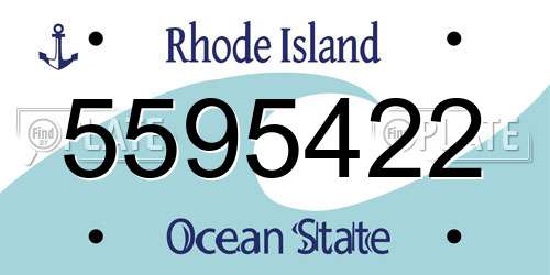 5595422 Rhode Island License Plate