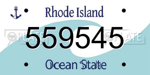 559545 Rhode Island License Plate