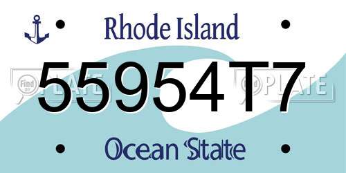 55954T7 Rhode Island License Plate