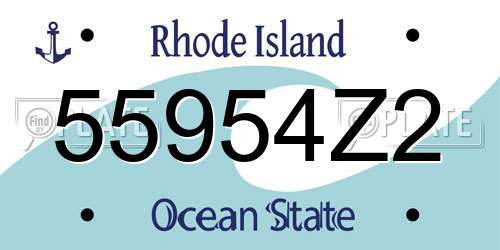 55954Z2 Rhode Island License Plate