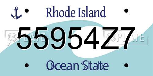 55954Z7 Rhode Island License Plate