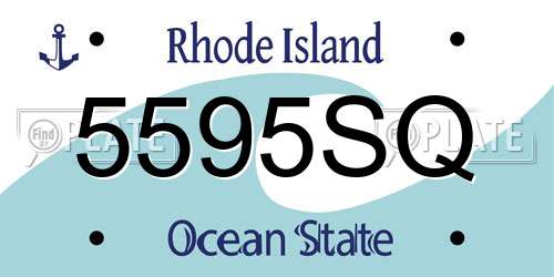 5595SQ Rhode Island License Plate