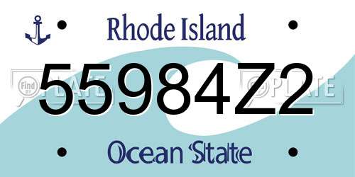 55984Z2 Rhode Island License Plate