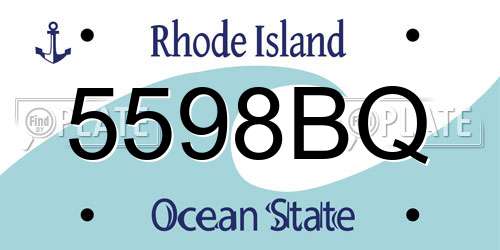 5598BQ Rhode Island License Plate