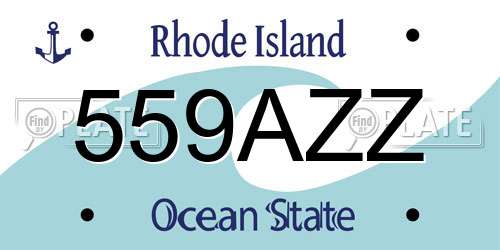 559AZZ Rhode Island License Plate