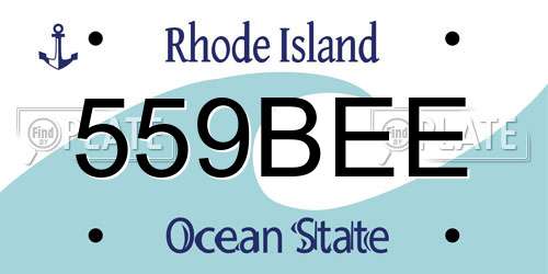 559BEE Rhode Island License Plate