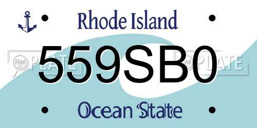 559SB0 Rhode Island License Plate