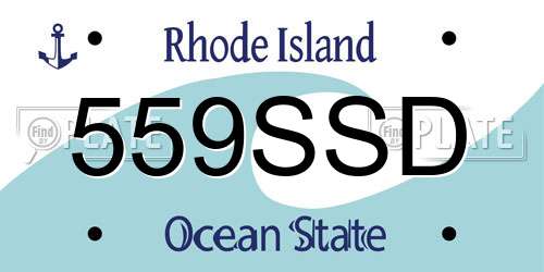 559SSD Rhode Island License Plate