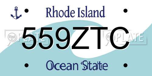 559ZTC Rhode Island License Plate