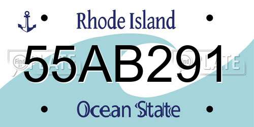 55AB291 Rhode Island License Plate