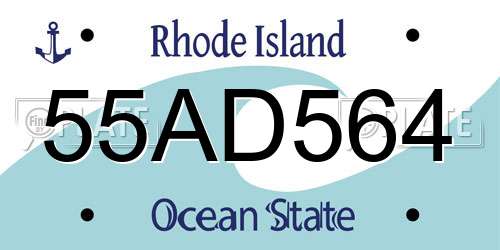 55AD564 Rhode Island License Plate