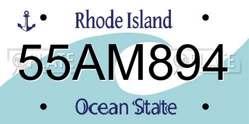 55AM894 Rhode Island License Plate