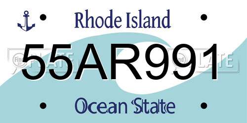 55AR991 Rhode Island License Plate