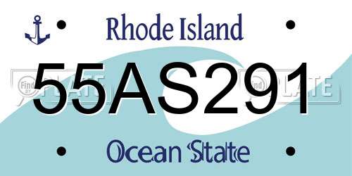 55AS291 Rhode Island License Plate