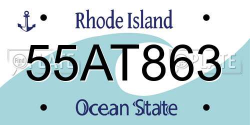 55AT863 Rhode Island License Plate