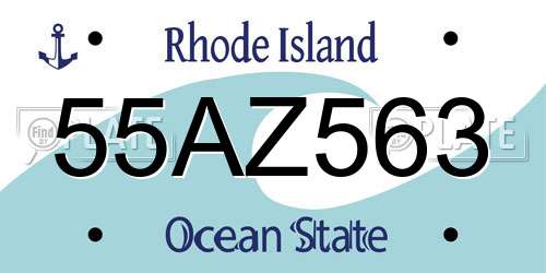 55AZ563 Rhode Island License Plate
