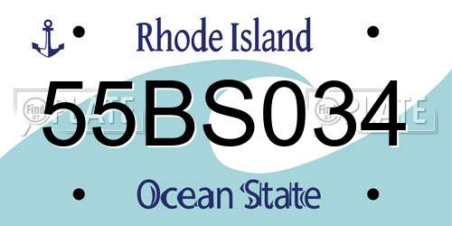 55BS034 Rhode Island License Plate