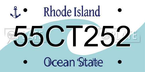 55CT252 Rhode Island License Plate